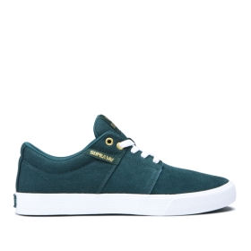 Dámské Nízké Boty Supra STACKS II VULC Zelene/Bílé | CZ-59743